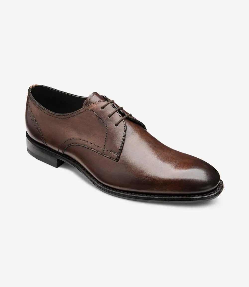 LOAKE ATHERTON DARK BROWN DERBY LEATHER/RUBBER SOLE F-MEDIUM