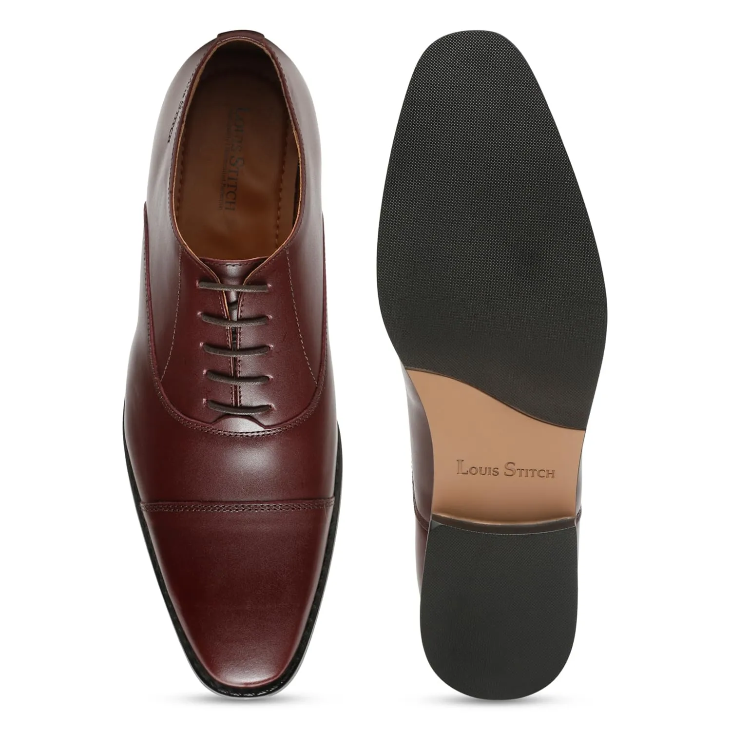 LOUIS STITCH Men's Rosewood Italian Leather Formal Derby Shoes Comfortable Handcrafted Formal Lace Ups for Men (RXCTRW) UK 11