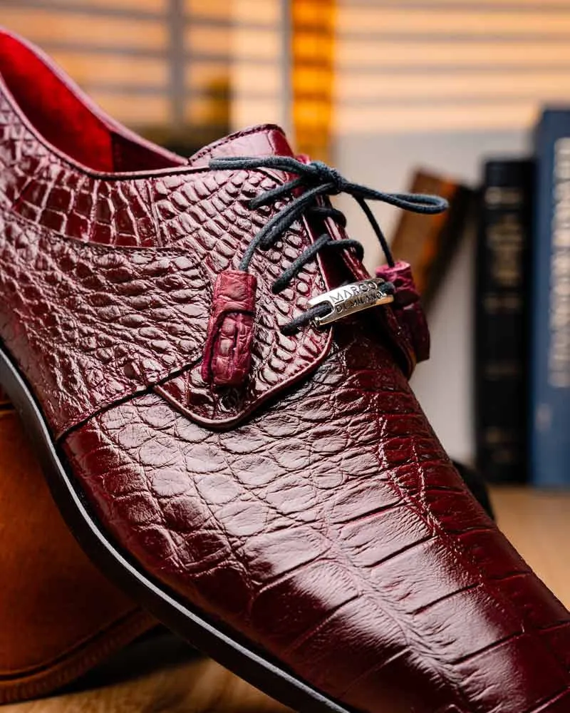 Marco Di Milano Fitipaldi Wine Alligator Derby Shoes