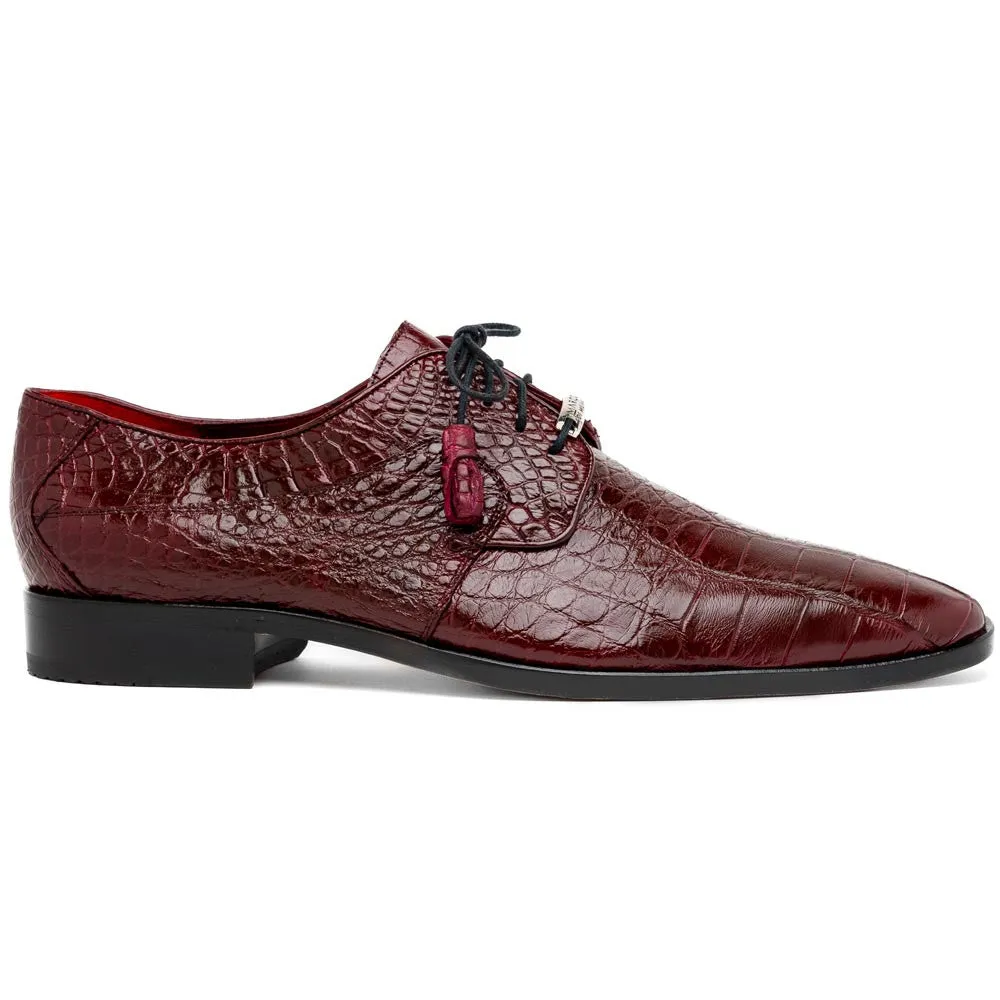 Marco Di Milano Fitipaldi Wine Alligator Derby Shoes