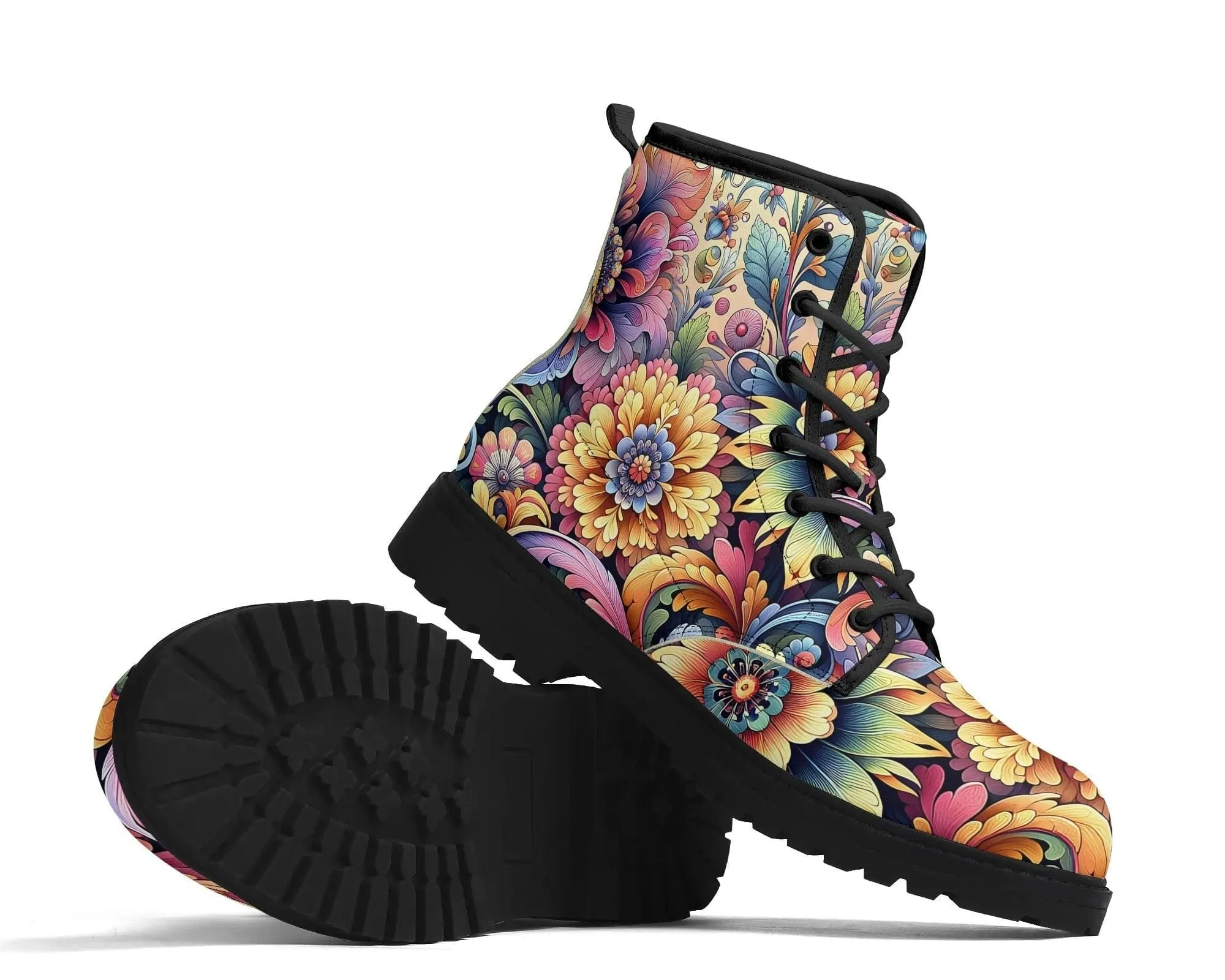 Pastel Petals Leather Boots