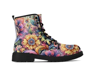 Pastel Petals Leather Boots