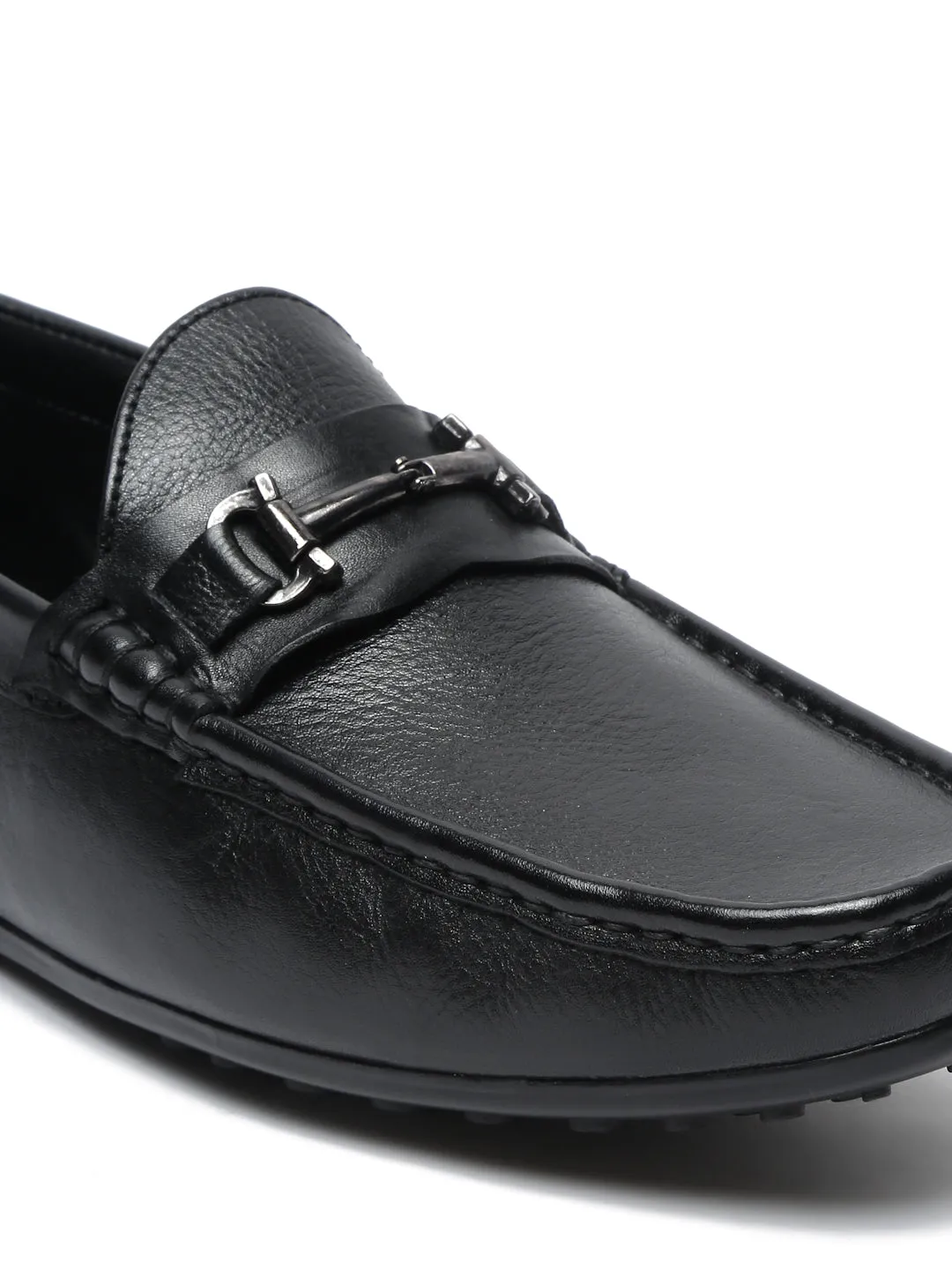 Pelle Albero Black Men's Slip Ons