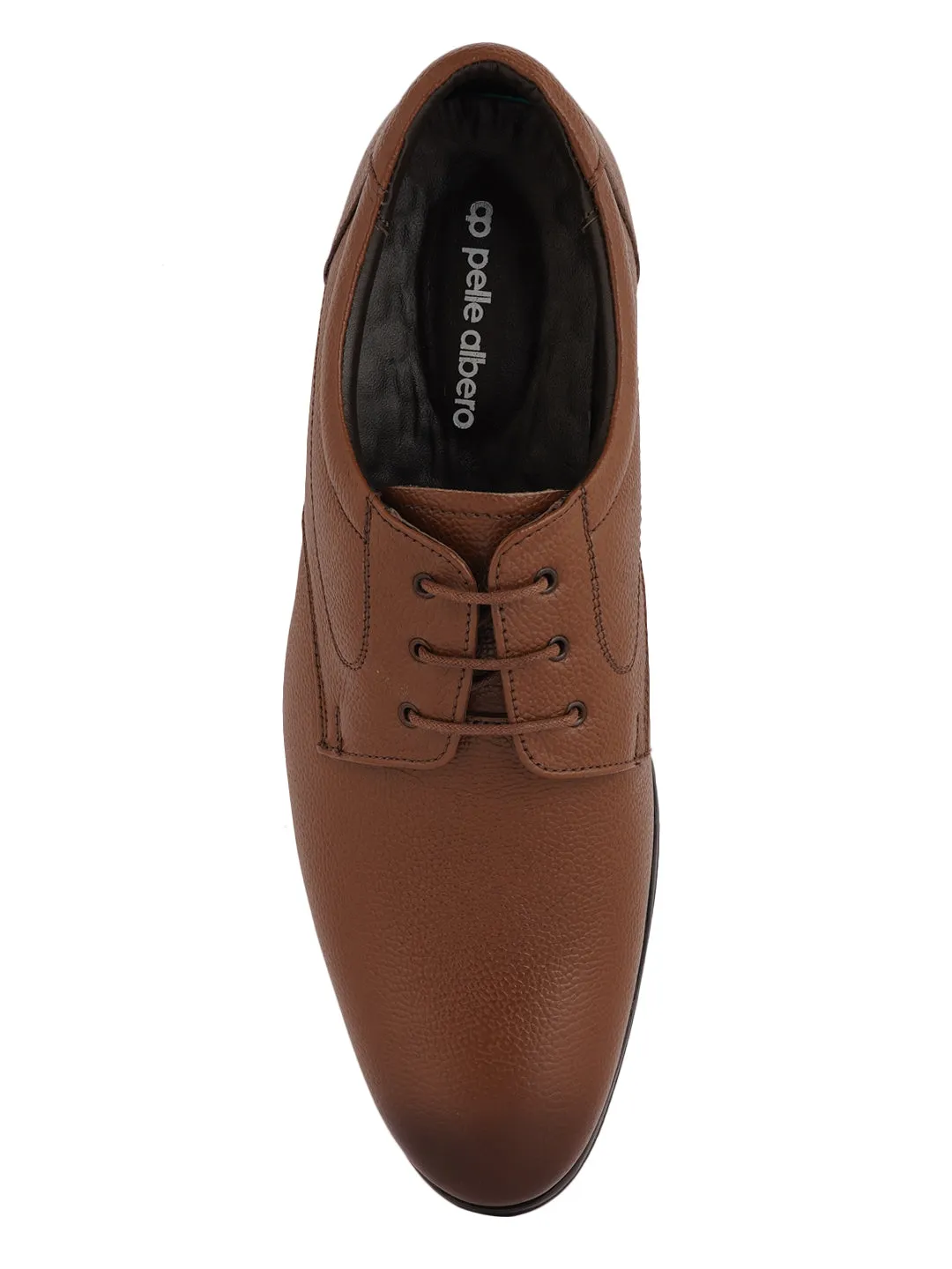 Pelle Albero Brown Formal Lace Up Derby For Men