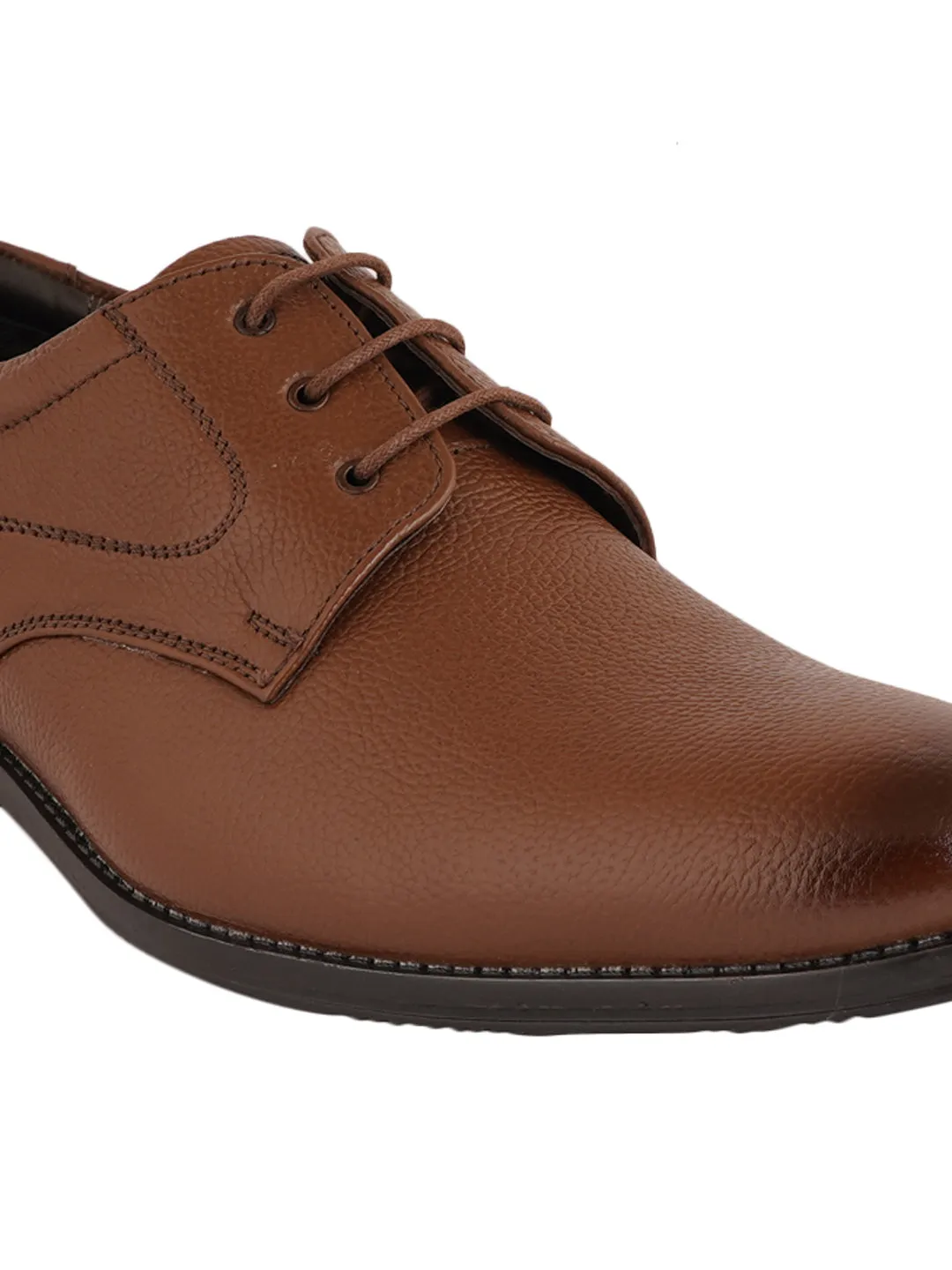 Pelle Albero Brown Formal Lace Up Derby For Men