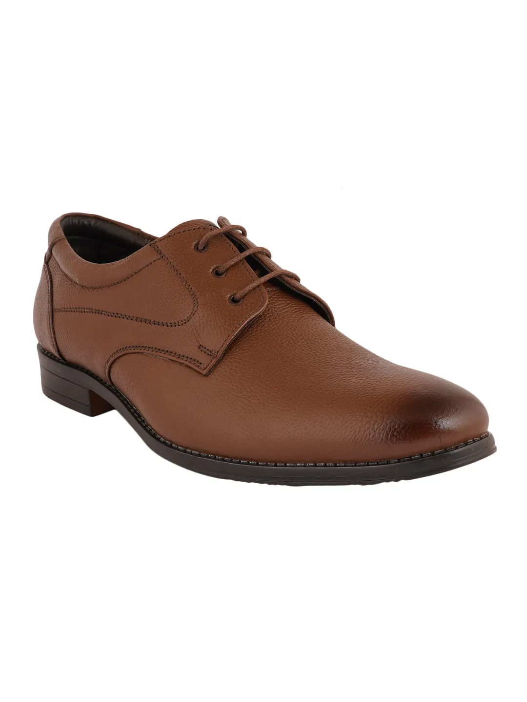 Pelle Albero Brown Formal Lace Up Derby For Men
