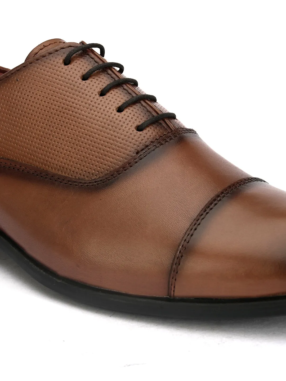Pelle Albero Cognac Formal Derby For Men
