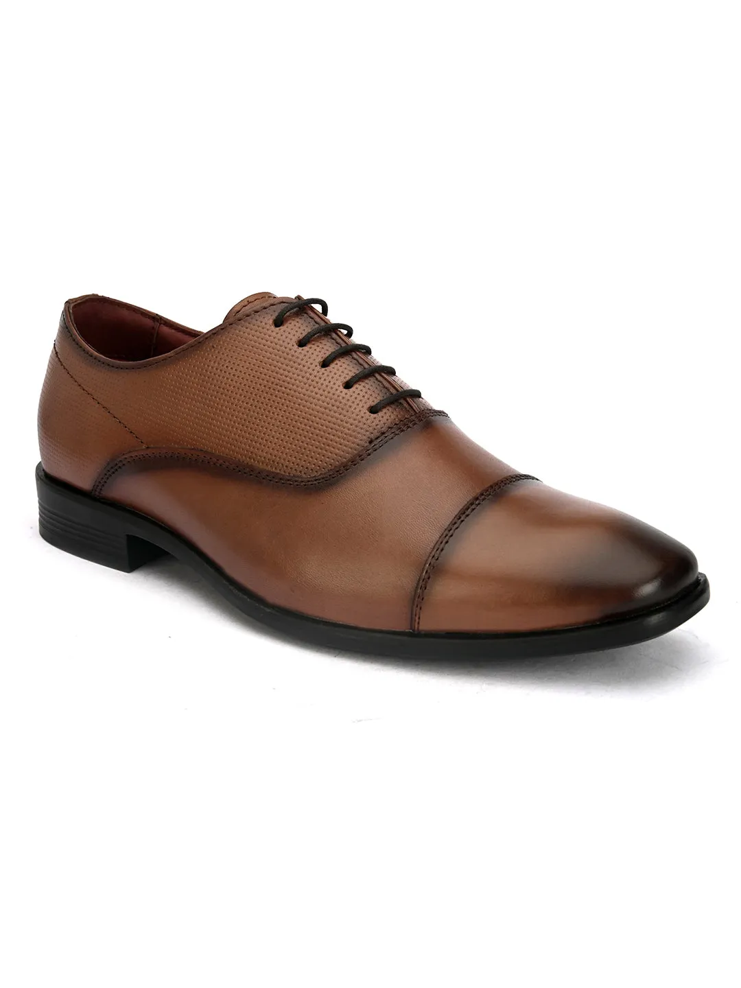 Pelle Albero Cognac Formal Derby For Men