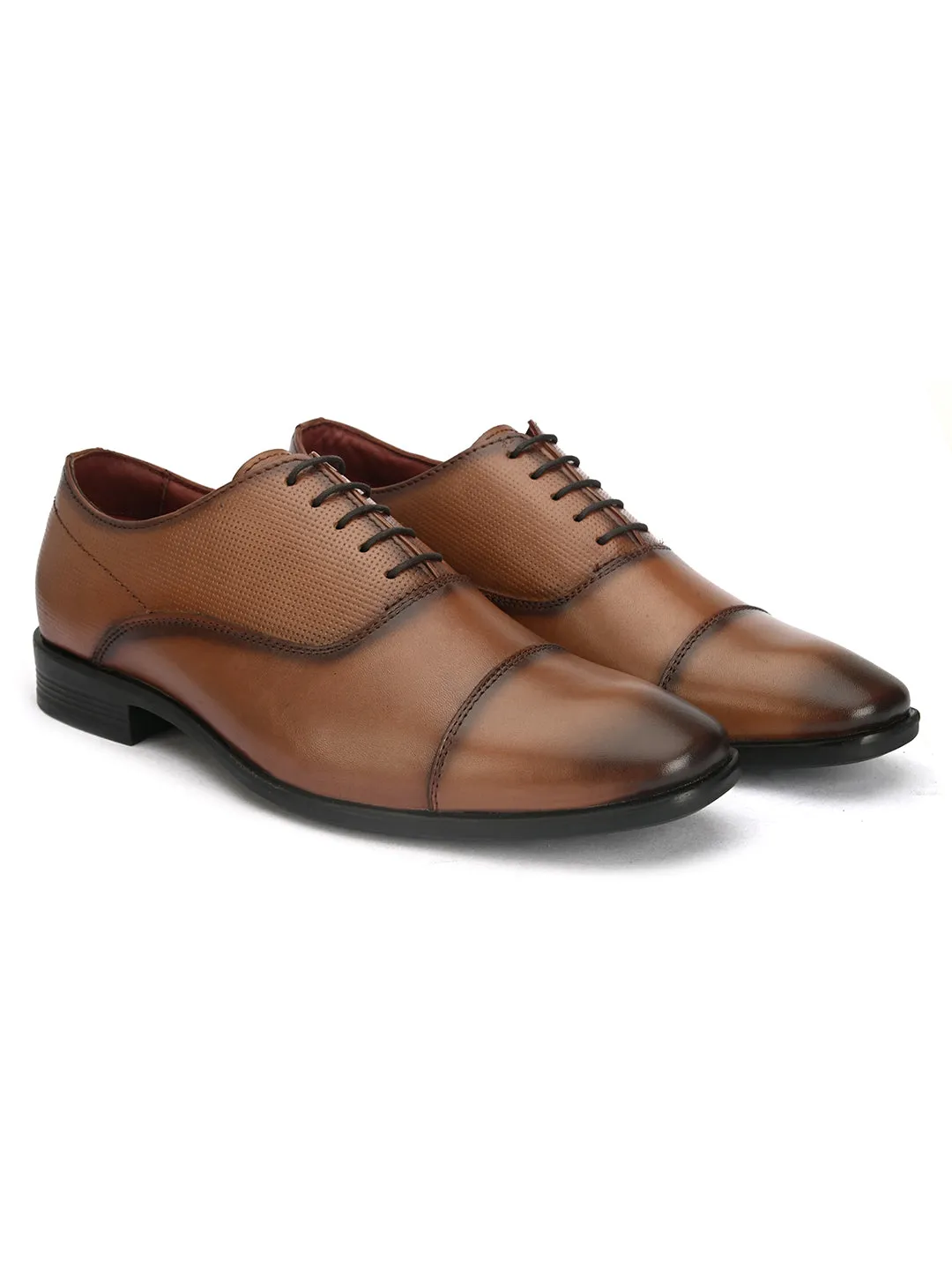 Pelle Albero Cognac Formal Derby For Men