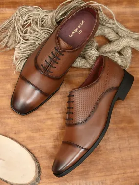 Pelle Albero Cognac Formal Derby For Men