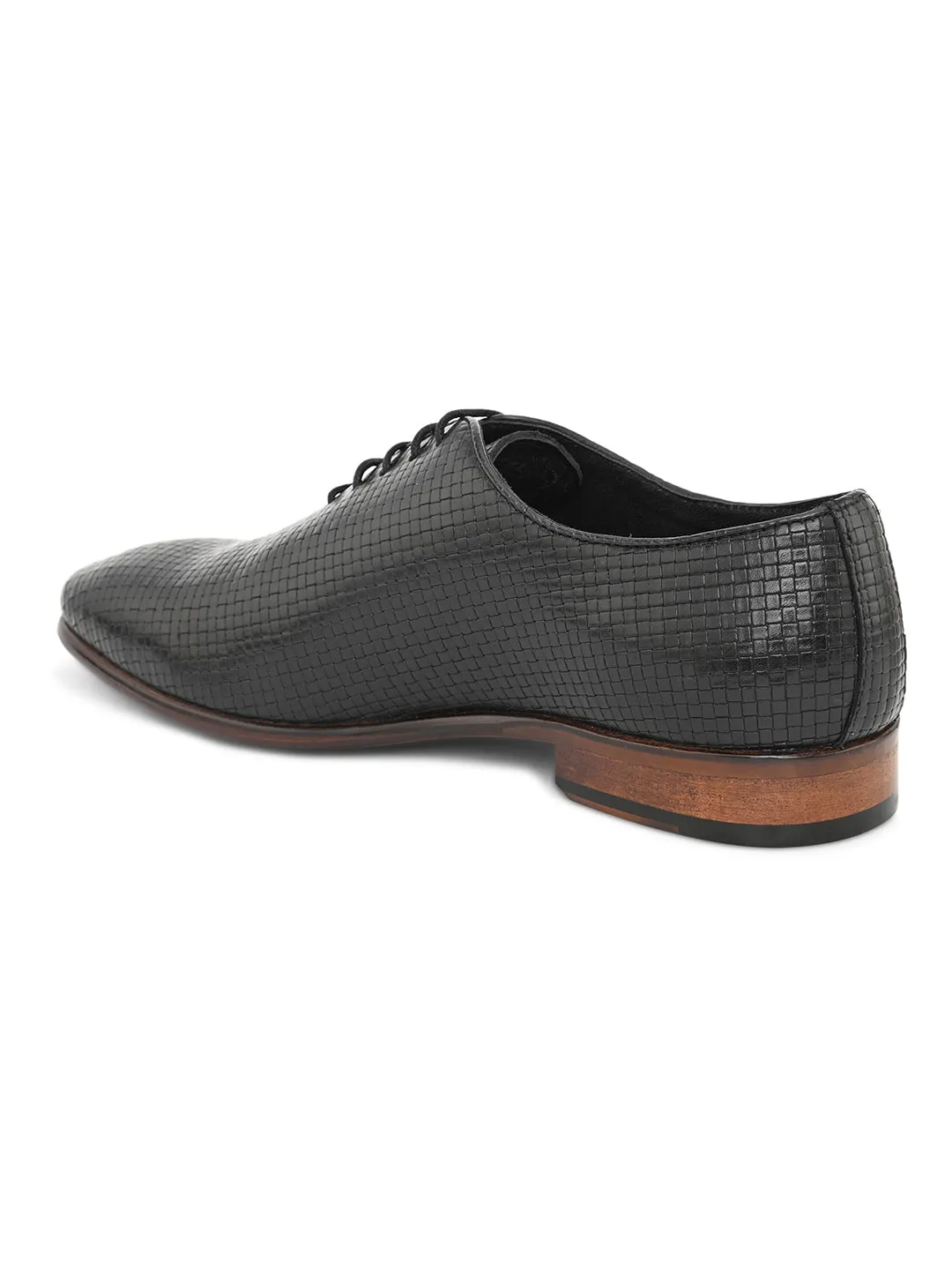 Pelle Albero Designer Black Single Leather Derby