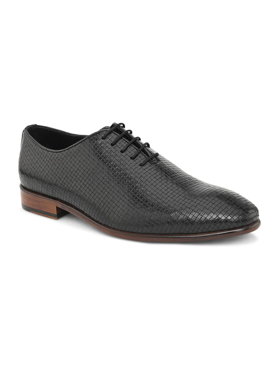 Pelle Albero Designer Black Single Leather Derby