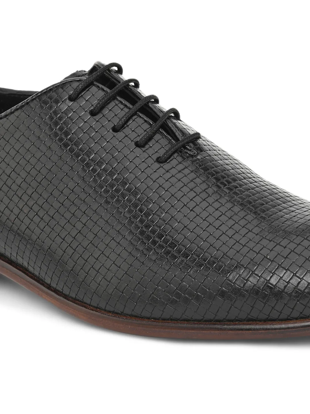 Pelle Albero Designer Black Single Leather Derby