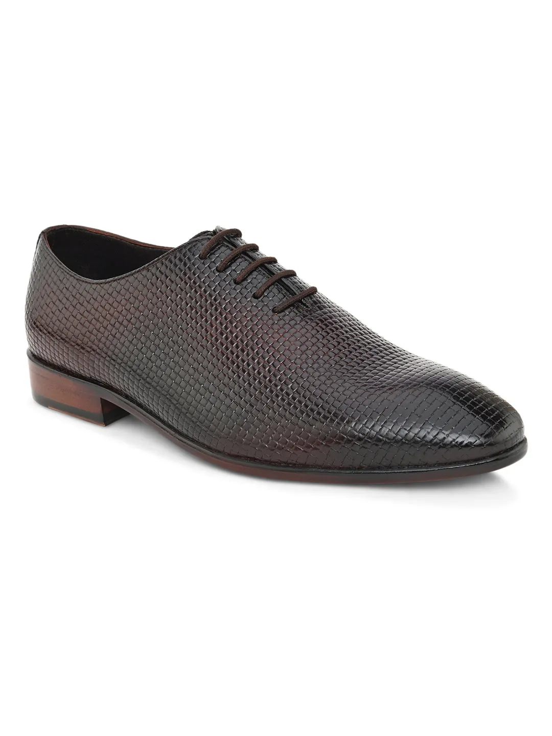 Pelle Albero Designer Brown Single Leather Derby