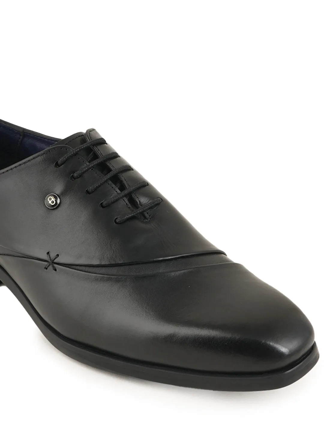 Pelle Albero Designer Formal Leather Black Derby