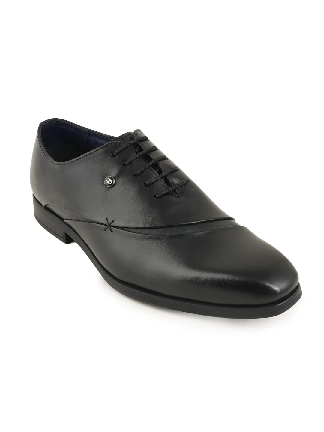 Pelle Albero Designer Formal Leather Black Derby