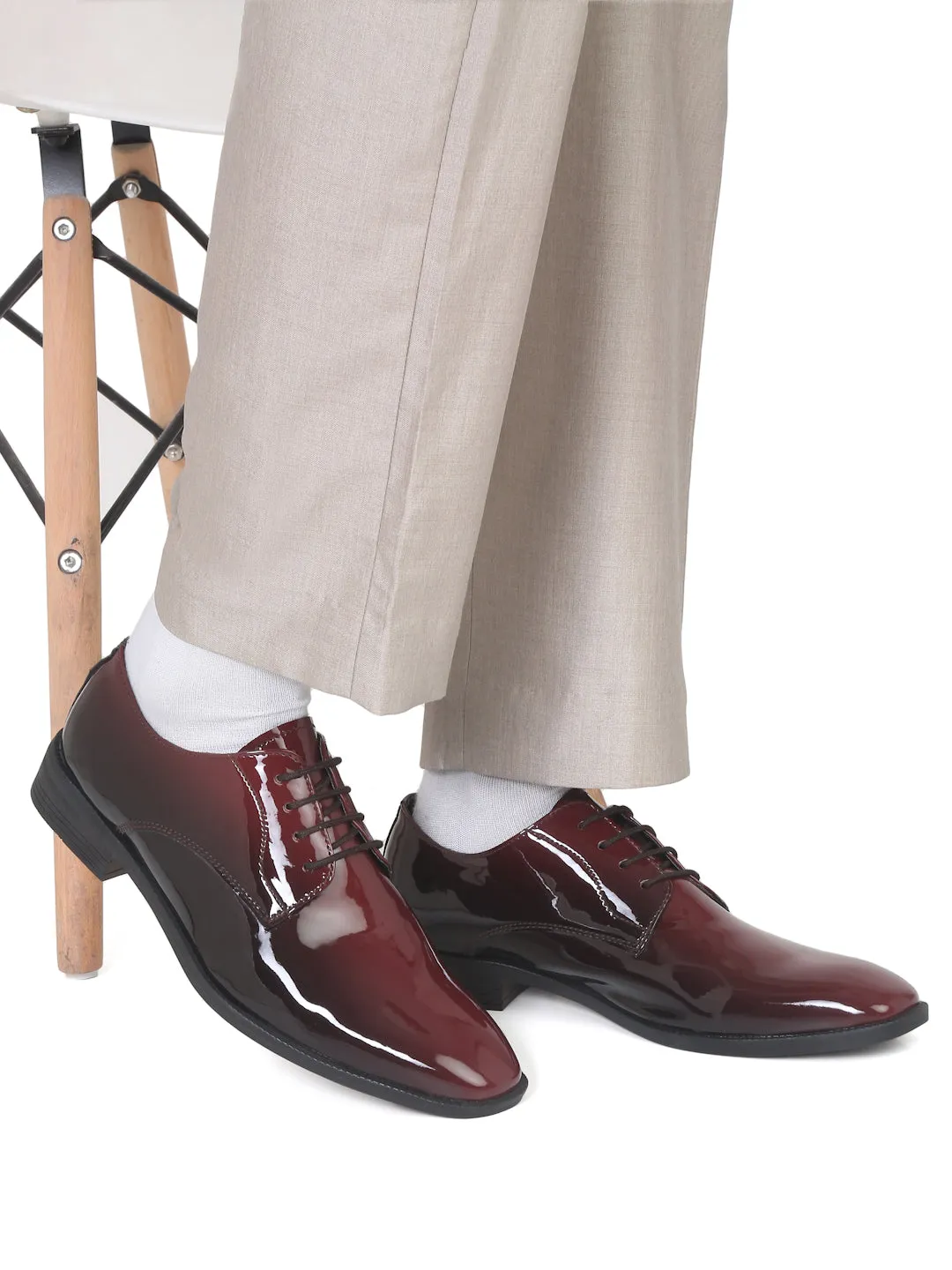 Pelle Albero Maroon Mens Formal Shoes