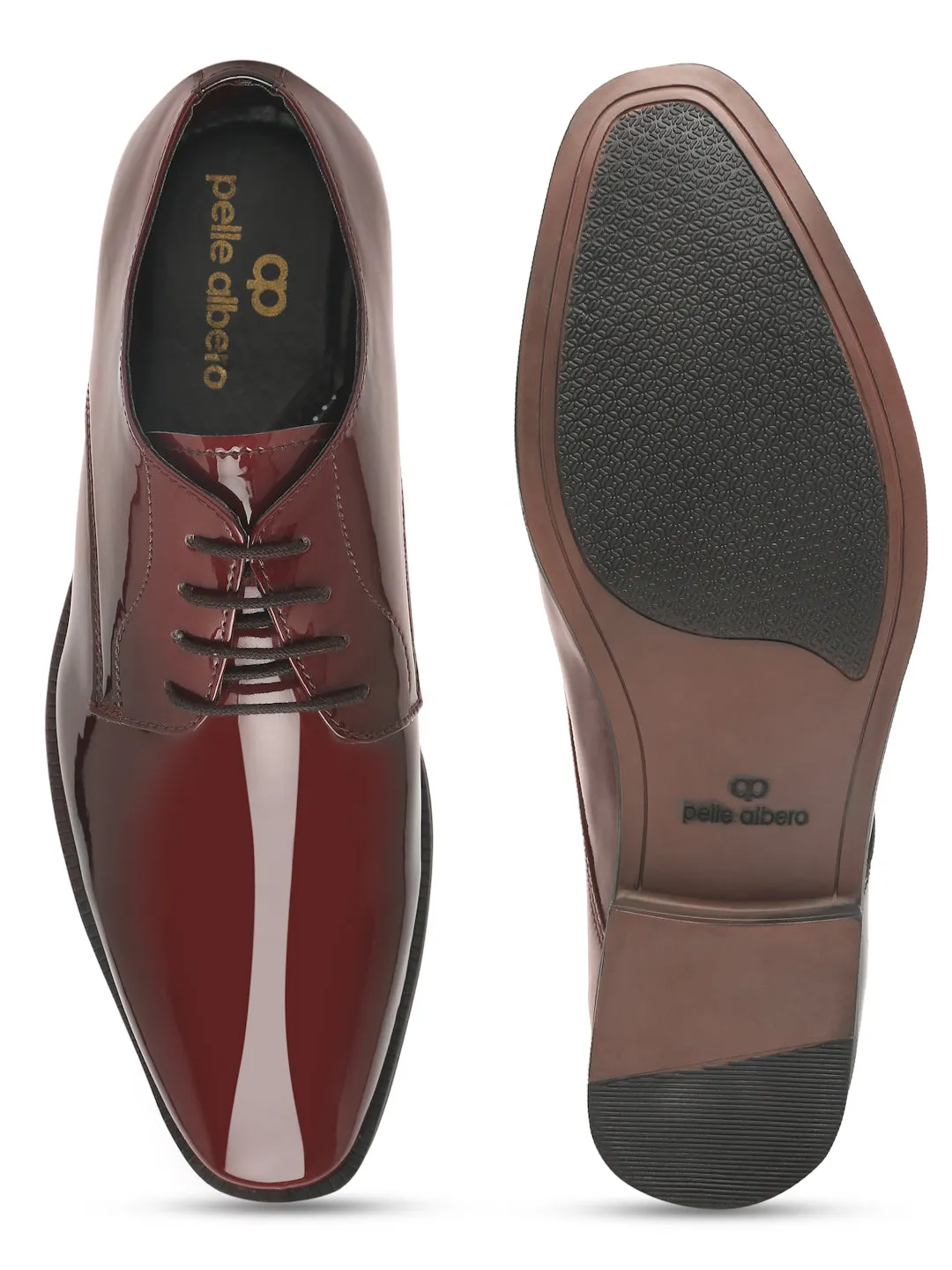 Pelle Albero Maroon Mens Formal Shoes
