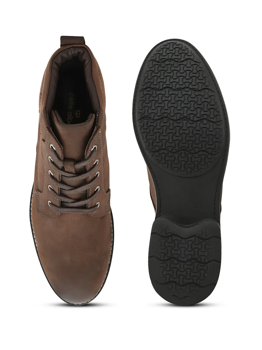 Pelle Albero Men Brown Solid Leather Formal Boots