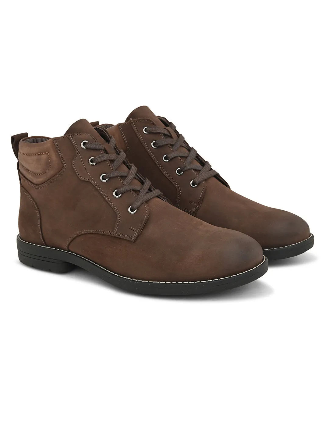 Pelle Albero Men Brown Solid Leather Formal Boots