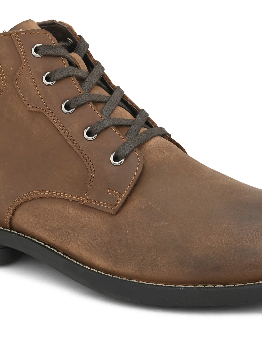 Pelle Albero Men Tan Solid Leather Formal Boots