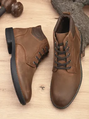 Pelle Albero Men Tan Solid Leather Formal Boots
