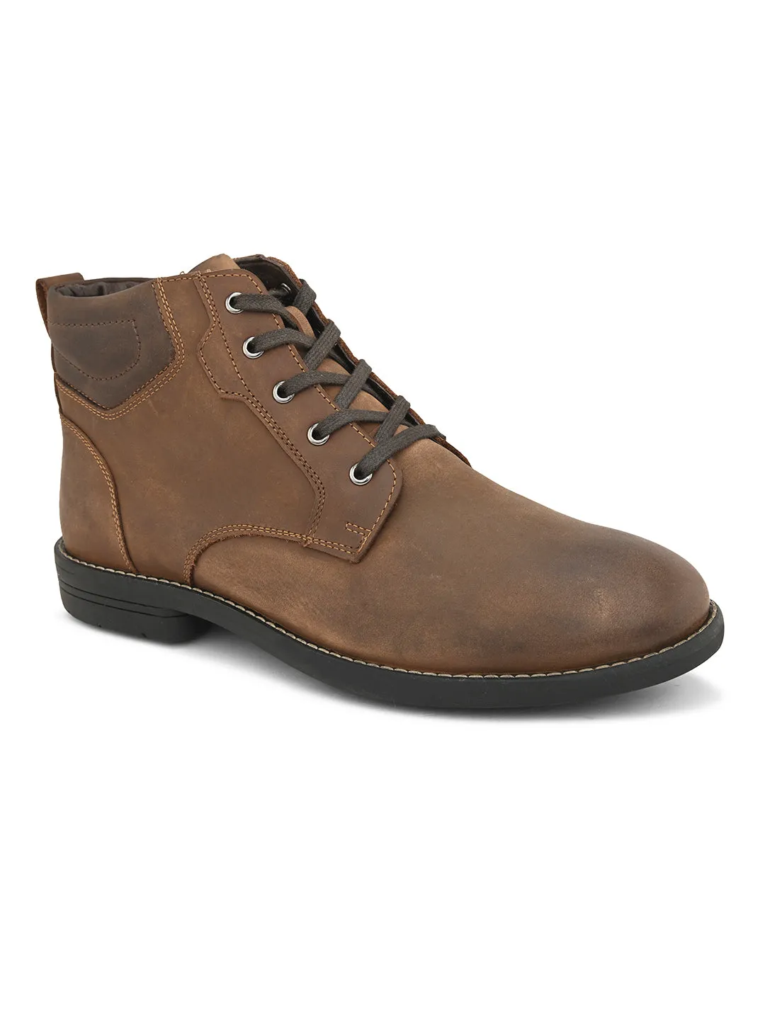 Pelle Albero Men Tan Solid Leather Formal Boots