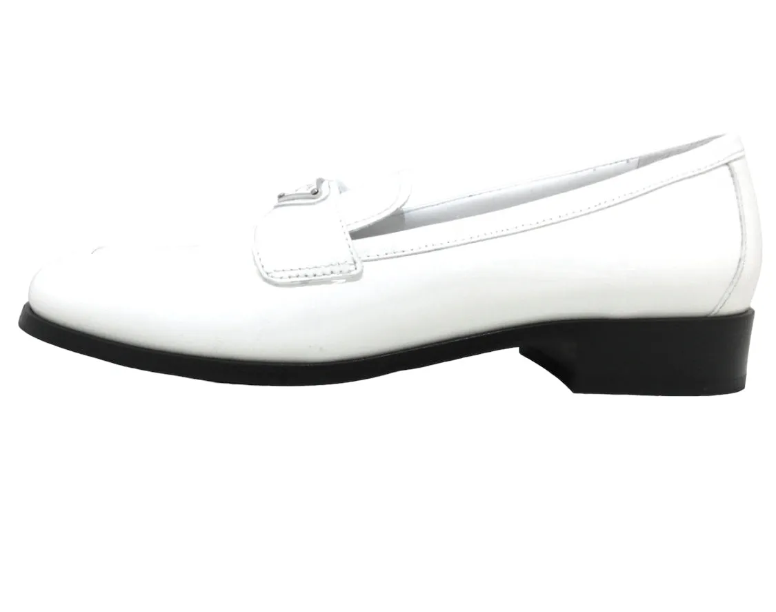 Prada leather white loafers