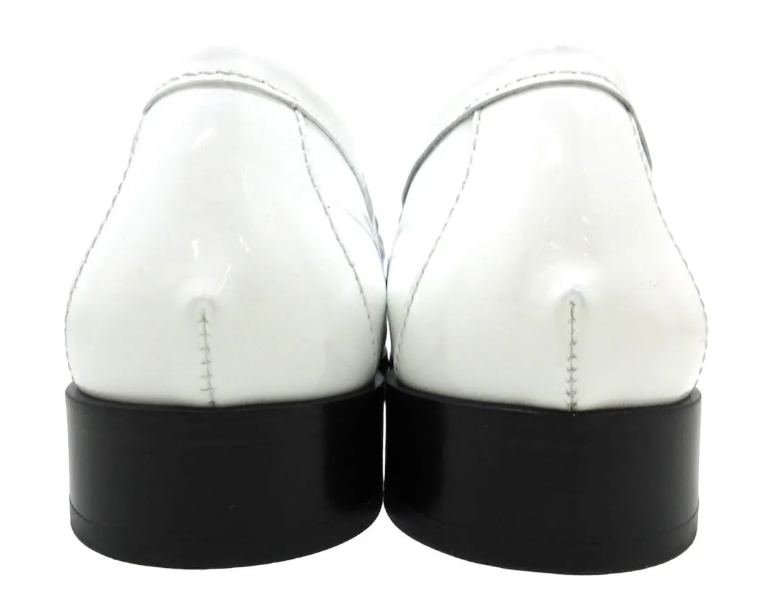 Prada leather white loafers