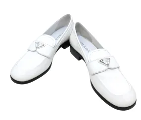 Prada leather white loafers