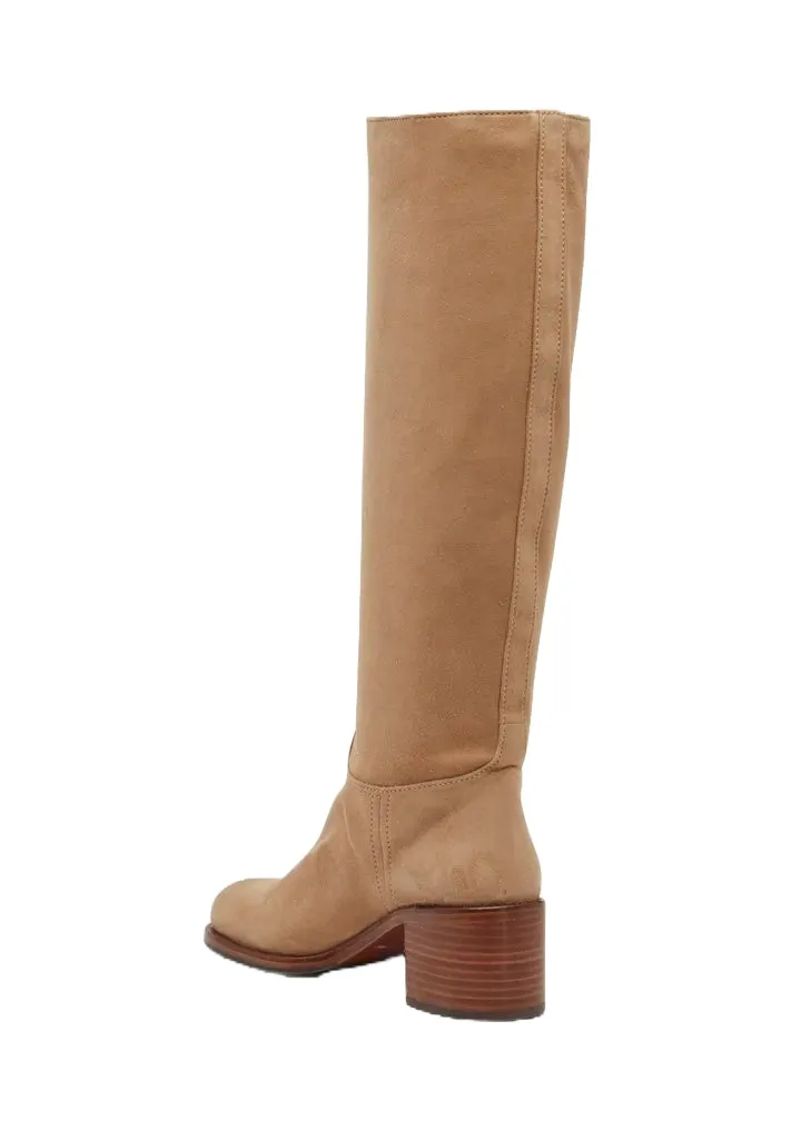Prada Suede Block-Heel Knee Boots