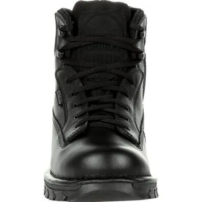Rocky Mens Portland 6" Black Side Zip Waterproof Public Service Boots