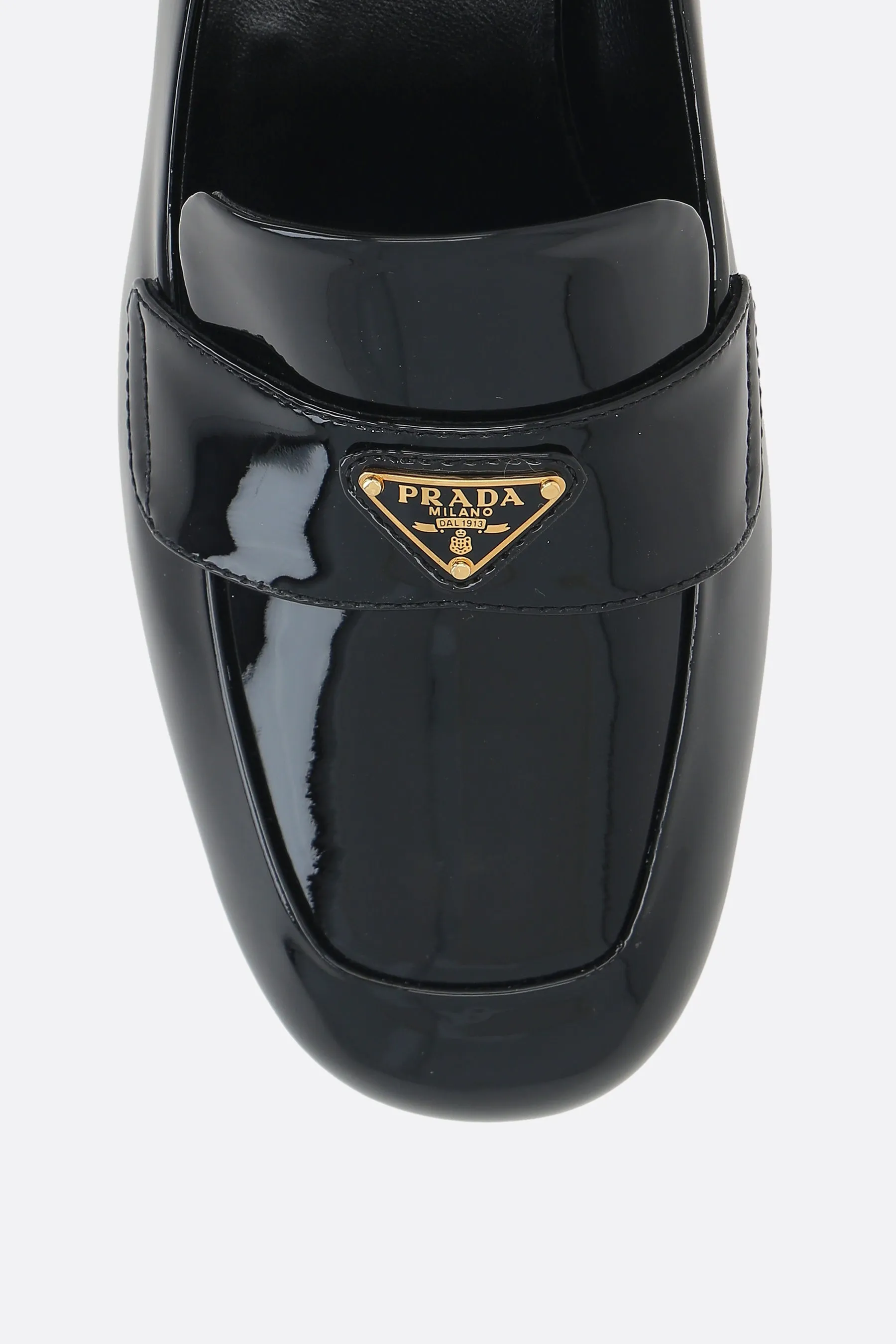 Round-Toe Patent Leather Loafers