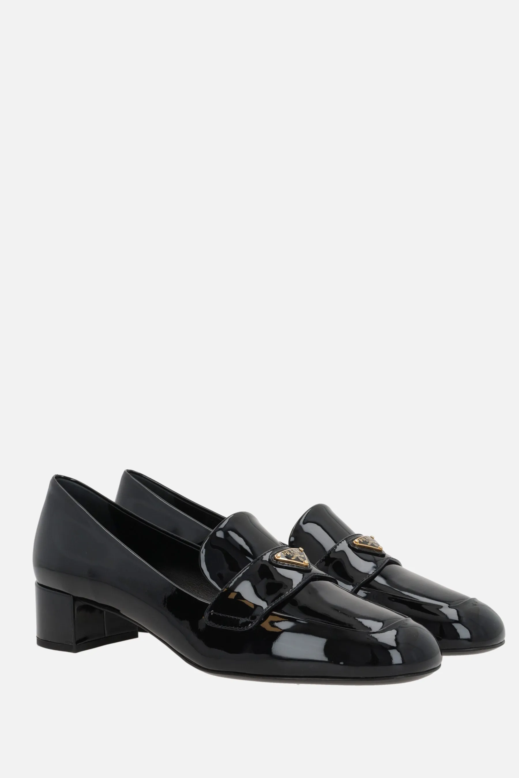 Round-Toe Patent Leather Loafers