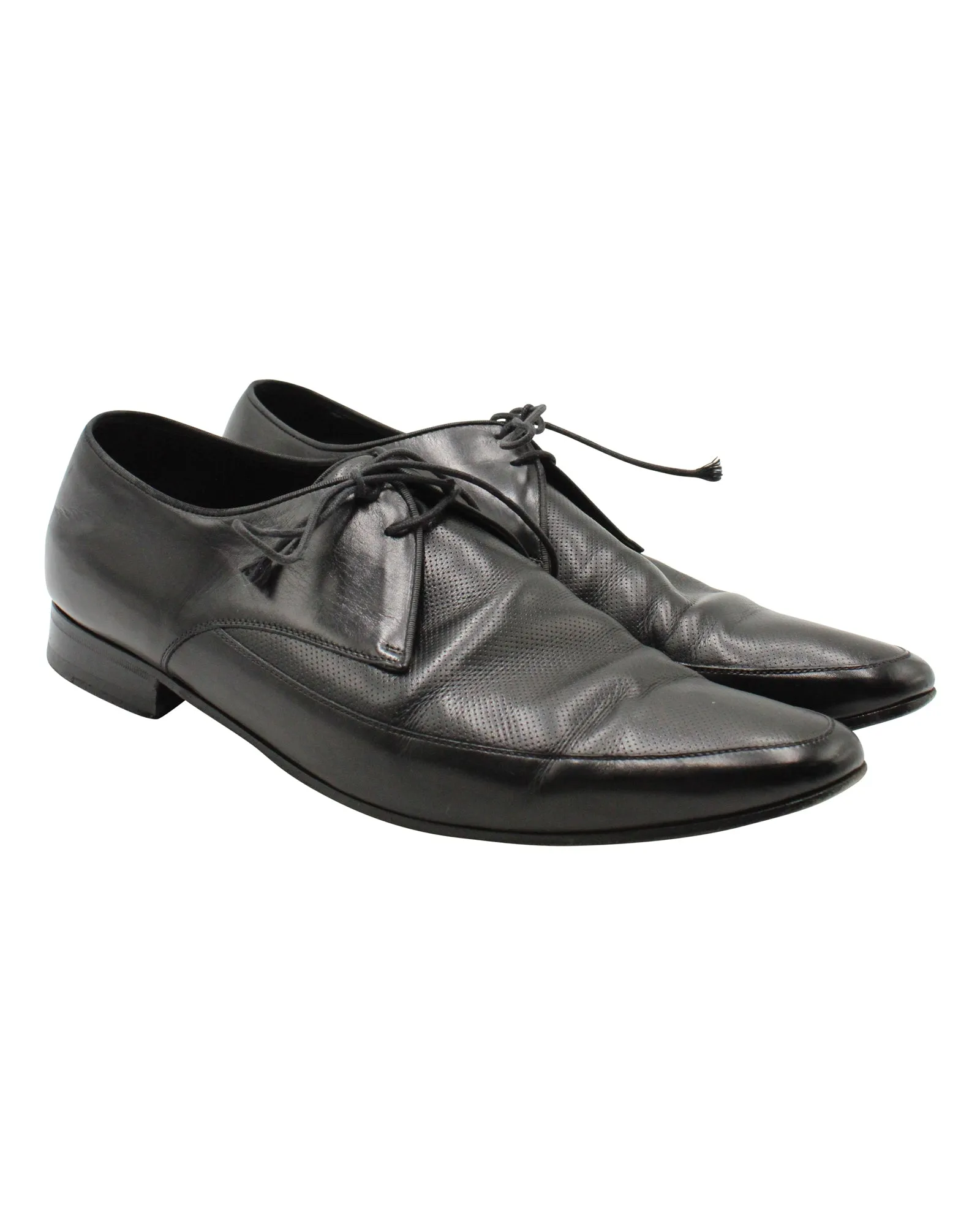 Saint Laurent Lace Up Oxfords in Black Leather