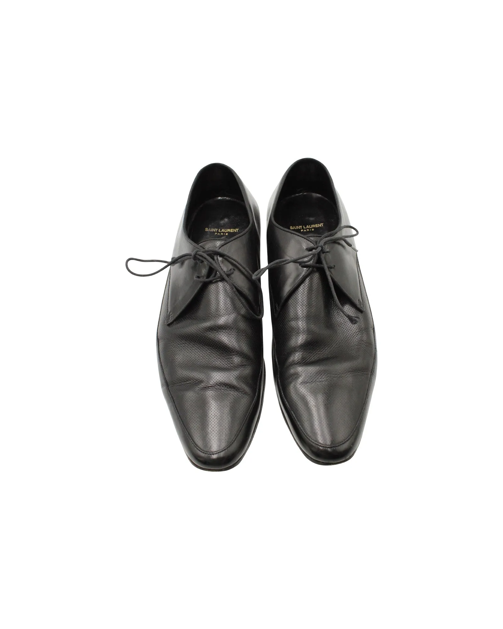 Saint Laurent Lace Up Oxfords in Black Leather