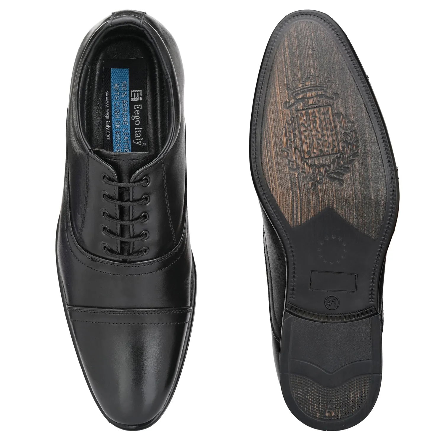 Shelby Genuine Leather Light Weight Toe Cap Formal Derbies
