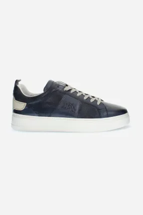 Sneaker da uomo in pelle con inserti a contrasto