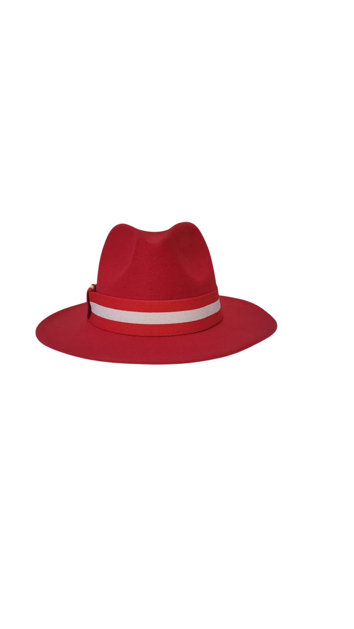 SOLID RED FEDORA STRIPE BAND