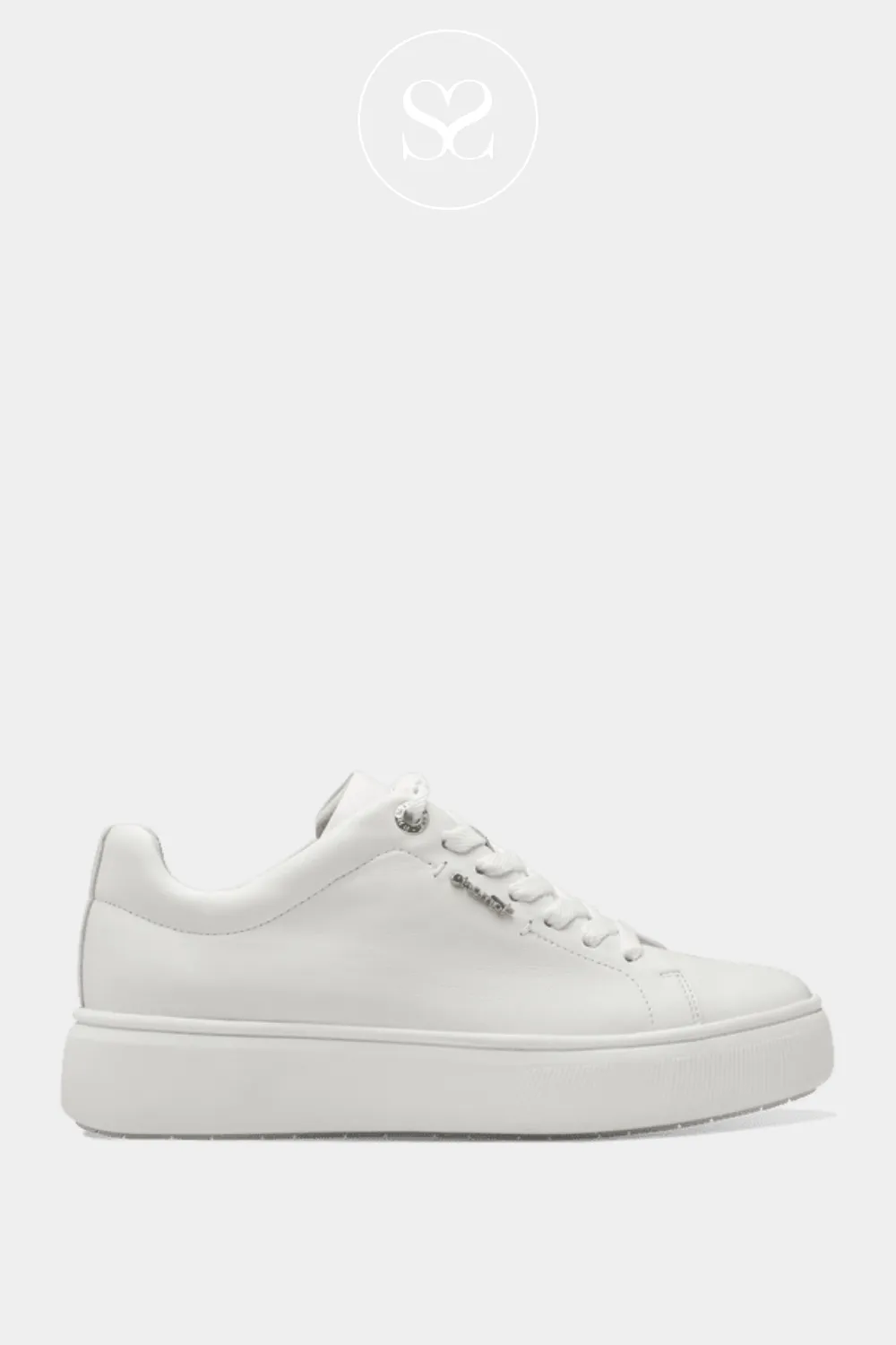 TAMARIS 1-23736-42 WHITE LEATHER CHUNKY TRAINERS