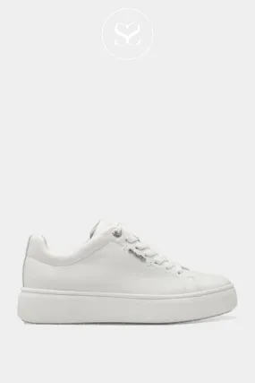 TAMARIS 1-23736-42 WHITE LEATHER CHUNKY TRAINERS