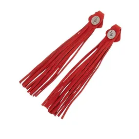 Tassels - red suede