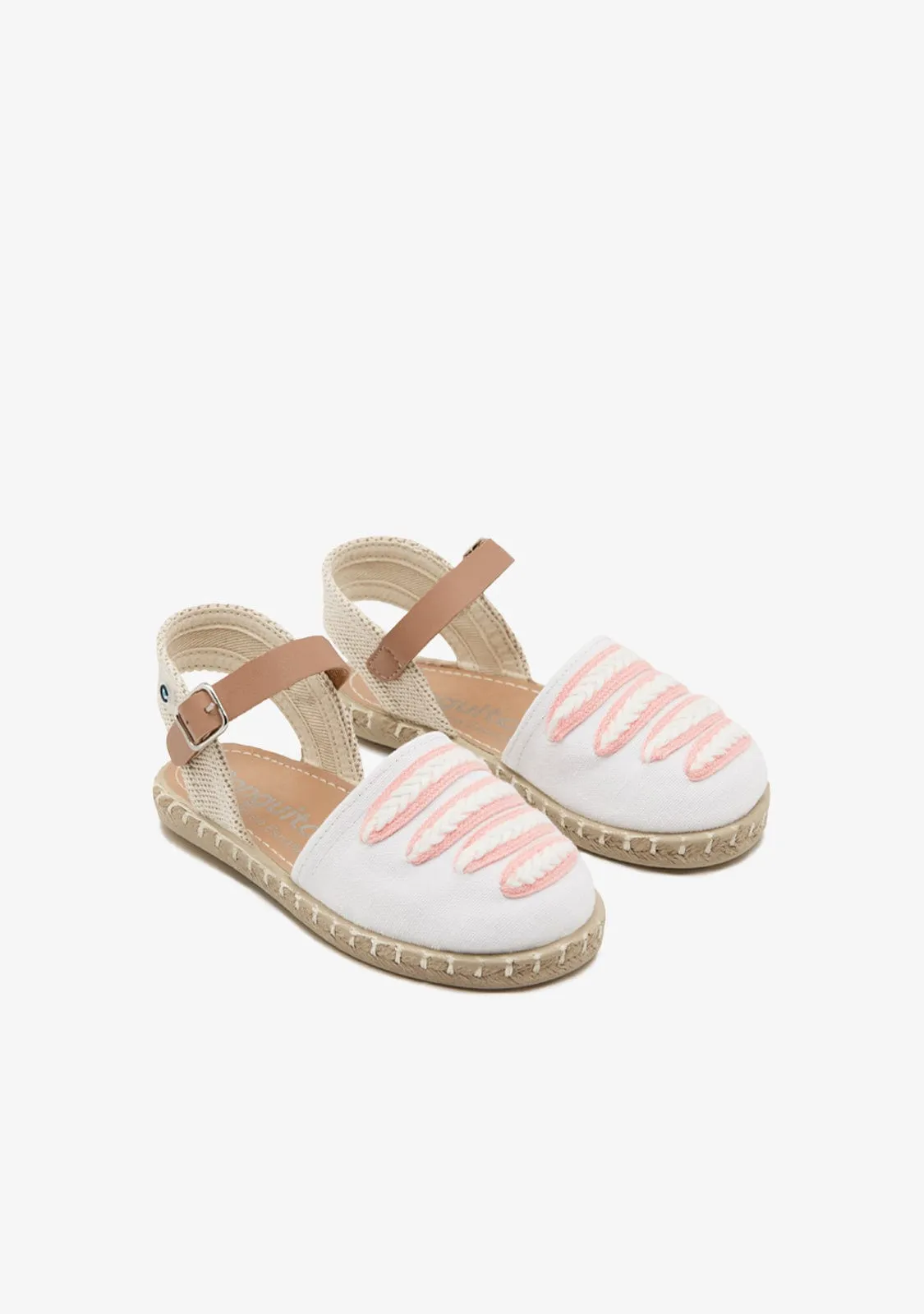 White Buckle Straps Espadrilles