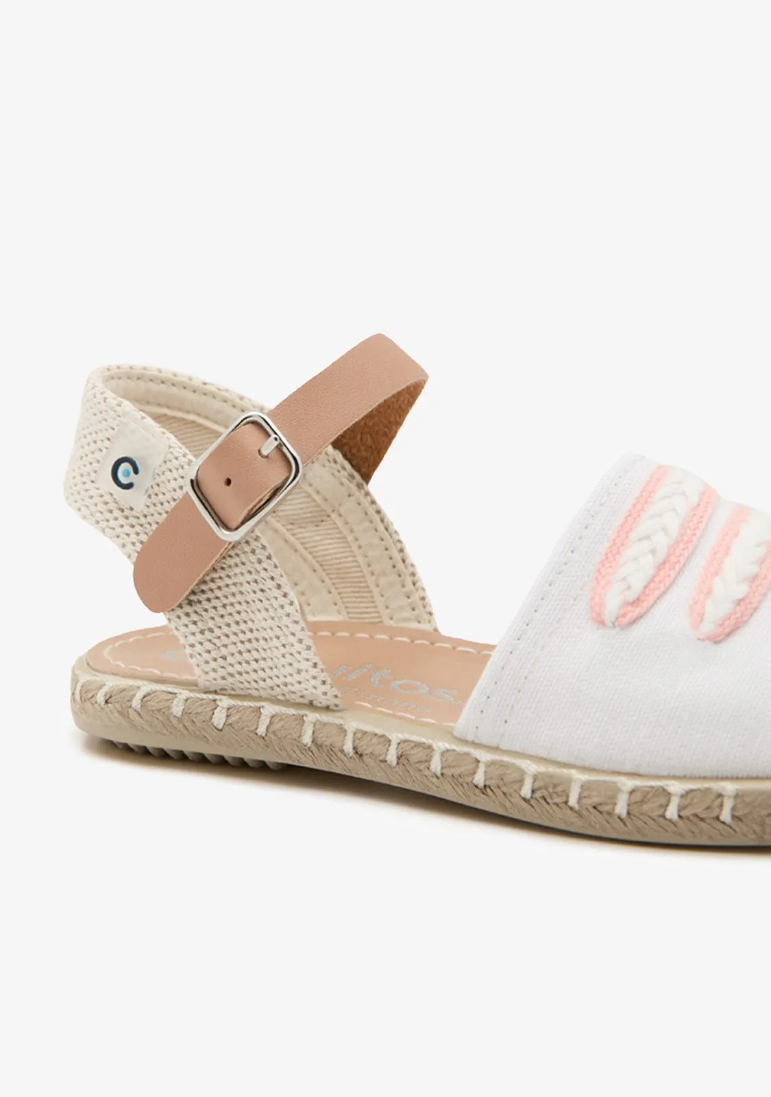 White Buckle Straps Espadrilles