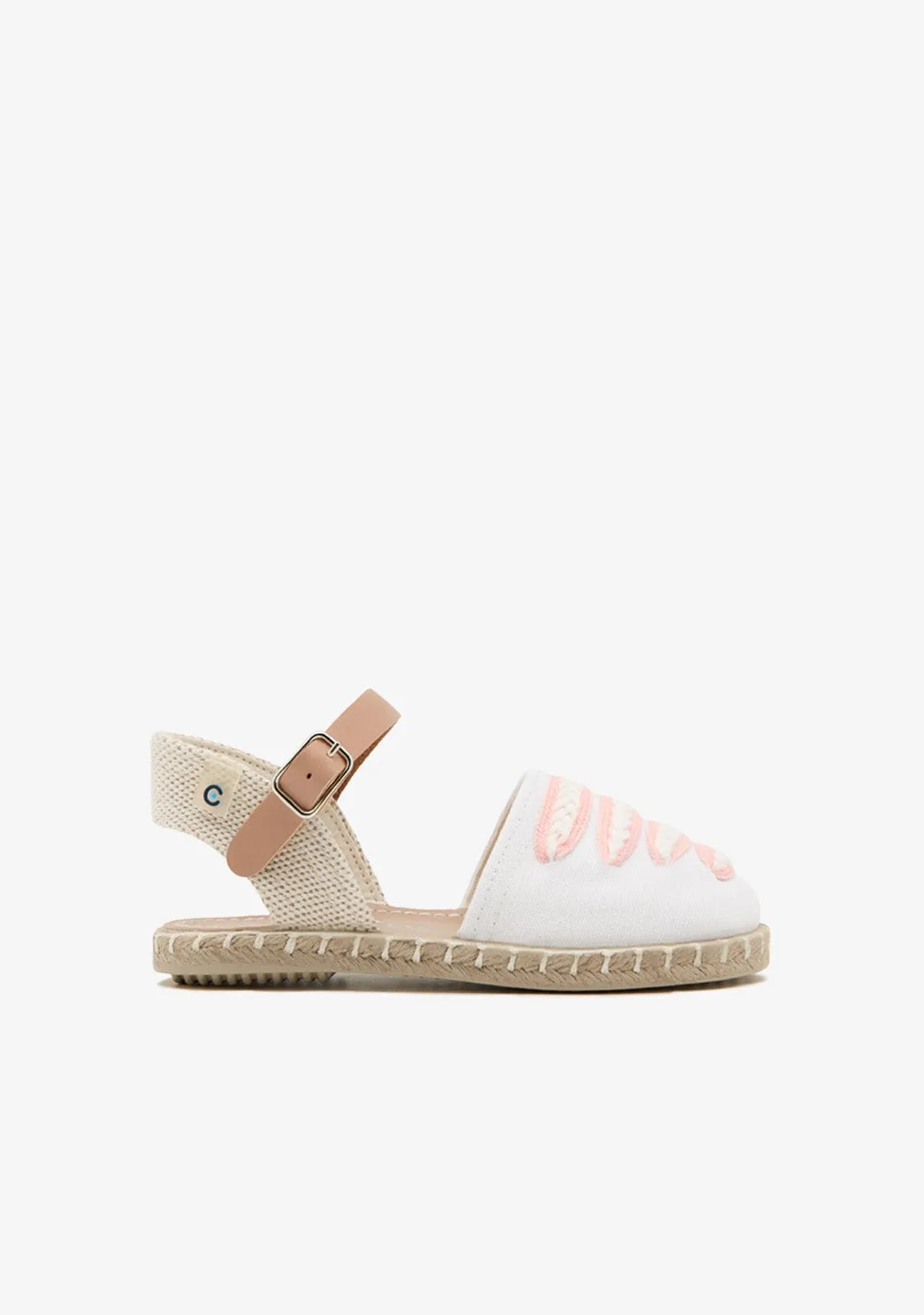White Buckle Straps Espadrilles