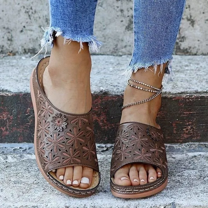 Women's Leather Soft Orthopedic Walking Sandals
