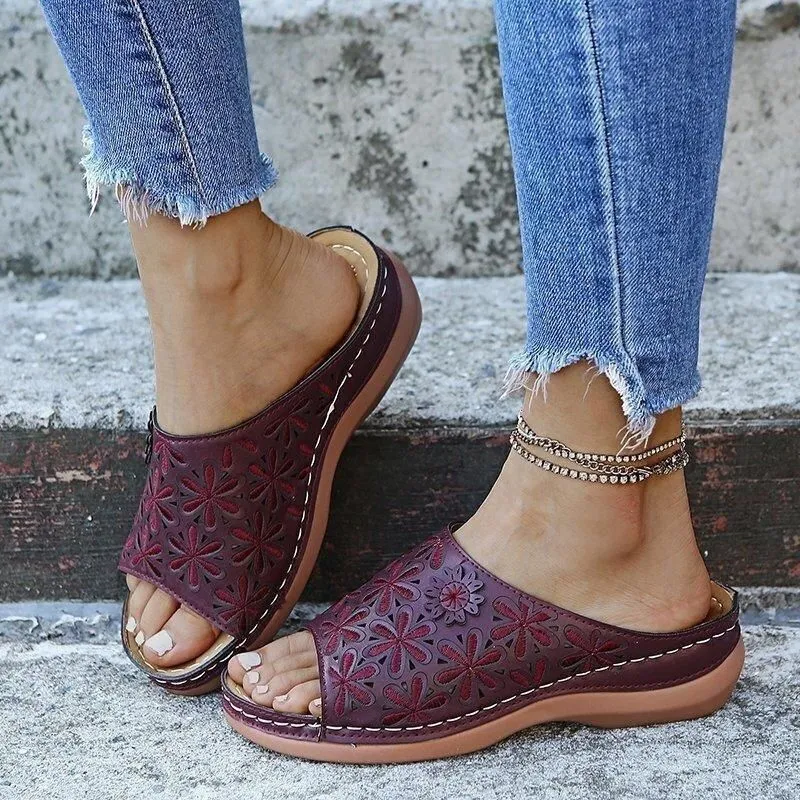 Women's Leather Soft Orthopedic Walking Sandals
